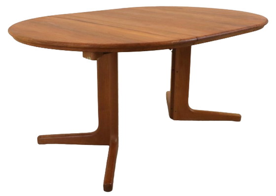 Image 1 of Table de salle à manger ronde extensible design danois 'Lystlund' vintage