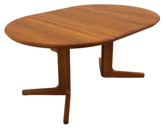 Image 1 of Table de salle à manger ronde extensible design danois 'Lystlund' vintage