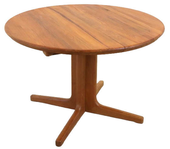 Image 1 of Table de salle à manger ronde extensible design danois 'Lystlund' vintage