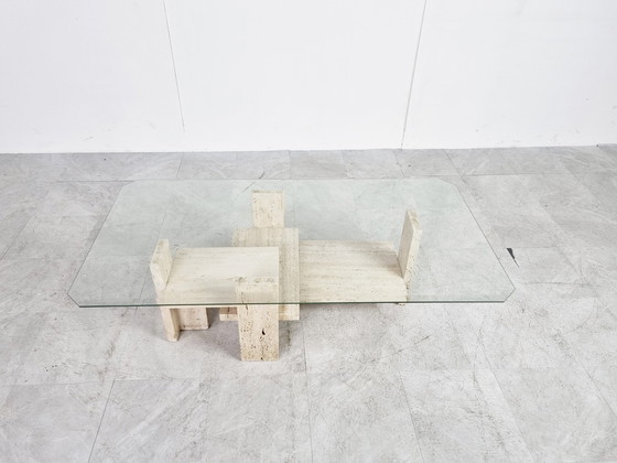 Image 1 of Vintage travertine coffee table
