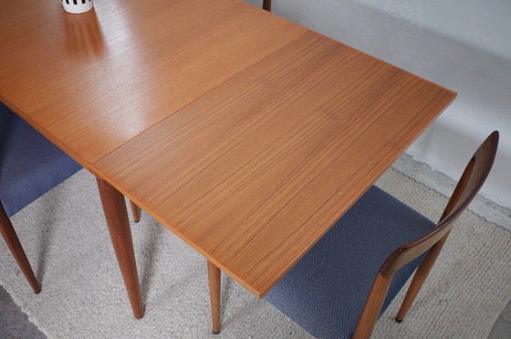 Image 1 of Vintage dining table with 4 chairs LÜBKE