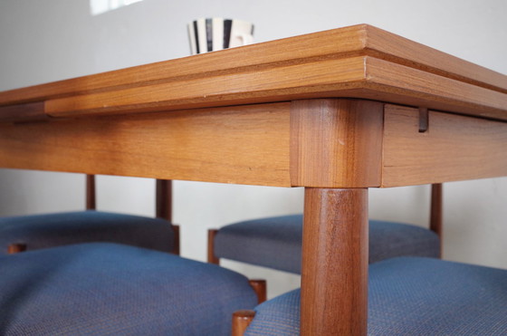 Image 1 of Vintage dining table with 4 chairs LÜBKE