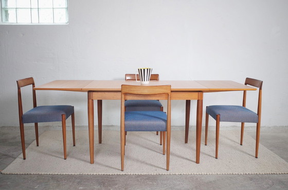 Image 1 of Vintage dining table with 4 chairs LÜBKE