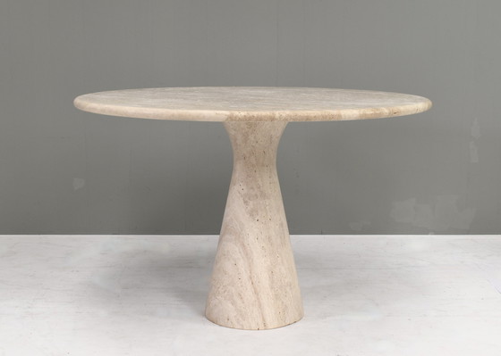 Image 1 of Handmade Round Travertine Dining Table