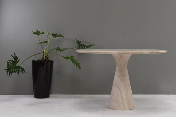 Image 1 of Handmade Round Travertine Dining Table