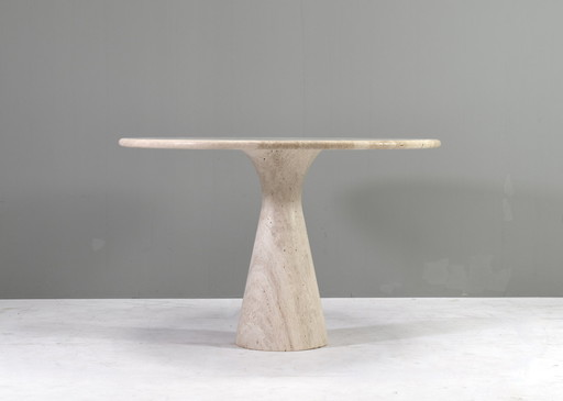 Handmade Round Travertine Dining Table