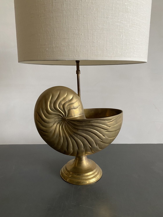 Image 1 of Brass Shell Table Lamp, France, 1960s