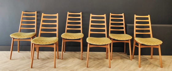 Image 1 of 6x Mid Century dining table chairs