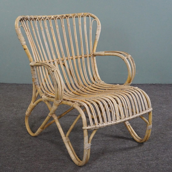 Image 1 of Rattan Dutch Design Style Belse 8 armchair, 1950