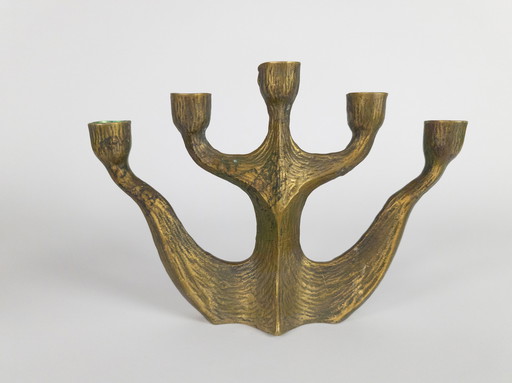 Brutalist - Horst Dalbeck - bronze - candlestick - Germany - 1950-1970