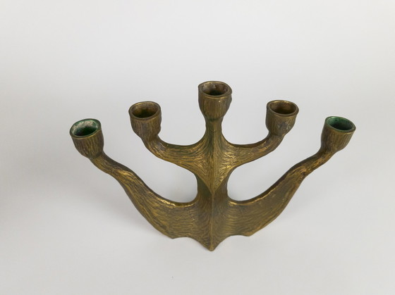 Image 1 of Brutalist - Horst Dalbeck - bronze - candlestick - Germany - 1950-1970