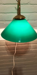 Vintage glass cone shape wall lamp, green