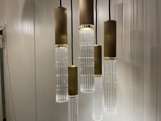 Image 1 of J. Adams & Co Flume Drop Pendant Light Cluster - lamp