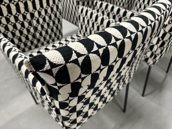 Image 1 of 6 Jess Design Forward dining room chair black and white fabric