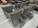 6 Jess Design Forward dining room chair black and white fabric