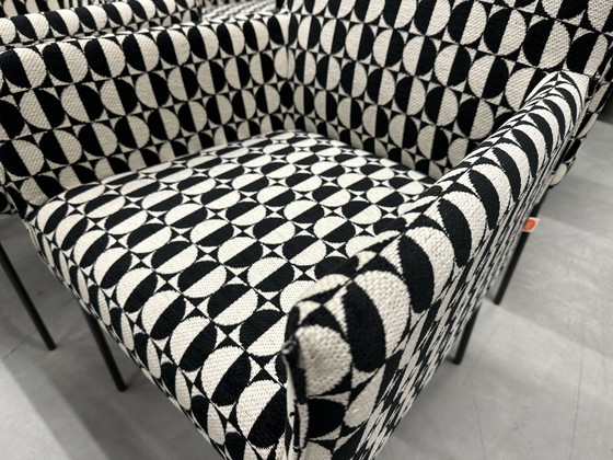 Image 1 of 6 Jess Design Forward dining room chair black and white fabric