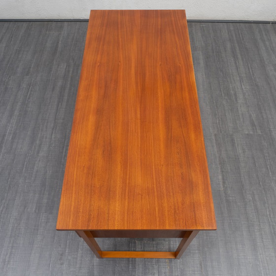 Image 1 of 1960s desk with runners, walnut, restored