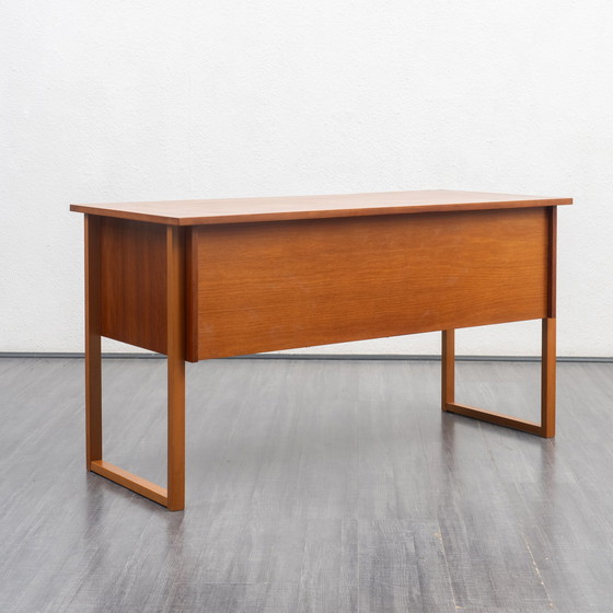 Image 1 of 1960s desk with runners, walnut, restored