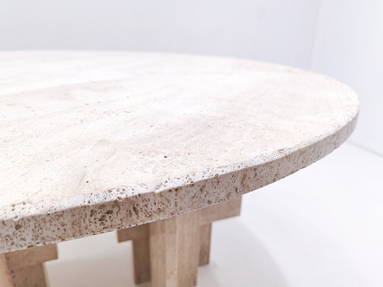 Image 1 of Mid-Century Modern Travertine Dining Table