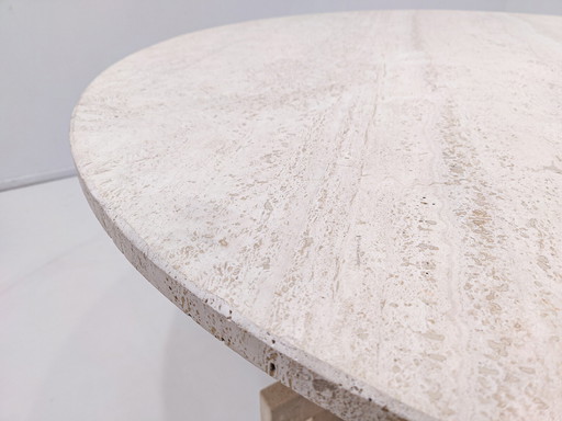 Mid-Century Modern Travertine Dining Table