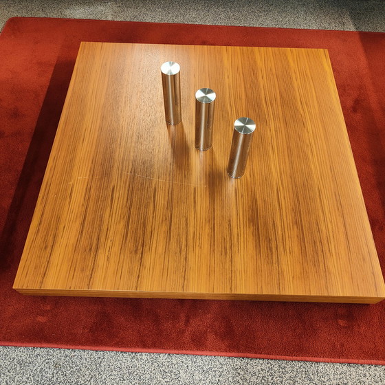 Image 1 of Ronald Schmidt large coffee table walnut with glass top