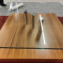 Ronald Schmidt large coffee table walnut with glass top