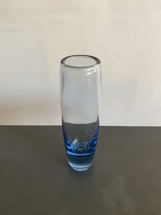 Image 1 of Per Lütken for Holmegaard Blue Glass Vase, Denmark, 1950s