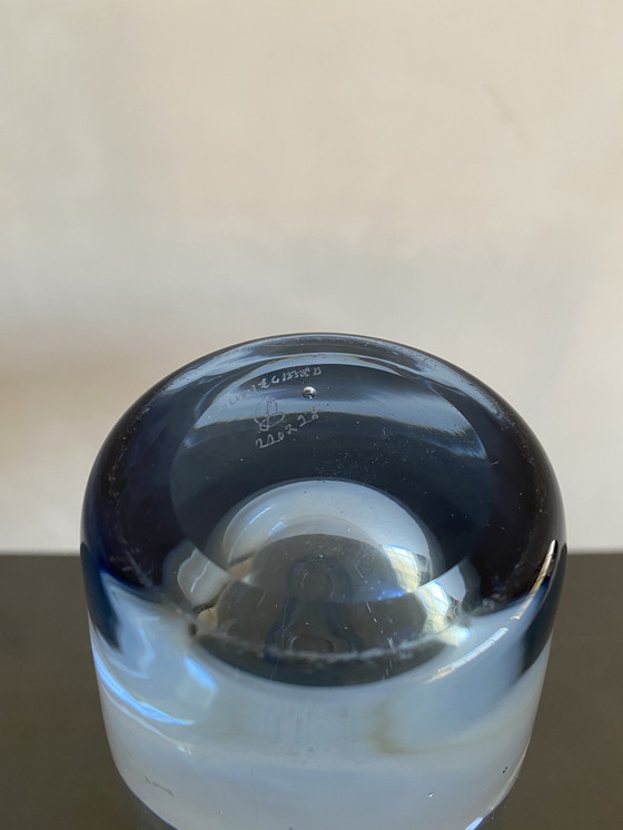 Image 1 of Per Lütken for Holmegaard Blue Glass Vase, Denmark, 1950s