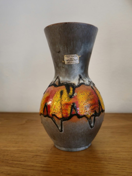 Vintage Vase Vase Carstens Tönnieshof West Germany Orange 