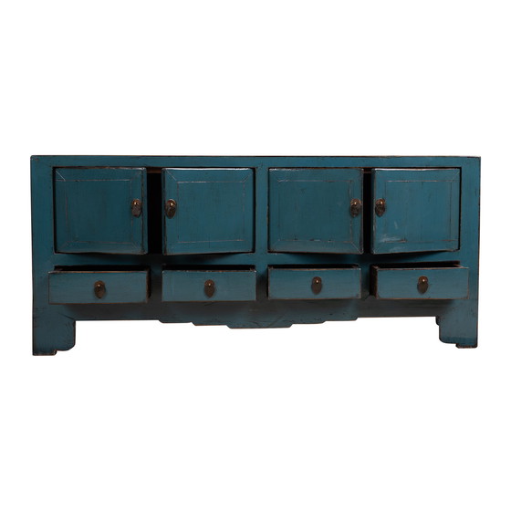 Image 1 of Buffet TV chinois en laque turquoise