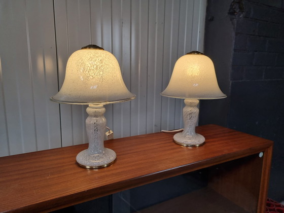 Image 1 of 2x Doria lampe de table en verre, set