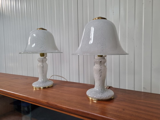 Image 1 of 2x Doria lampe de table en verre, set