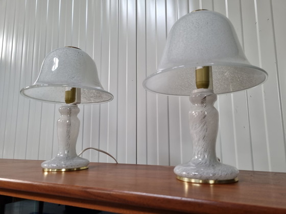 Image 1 of 2x Doria lampe de table en verre, set