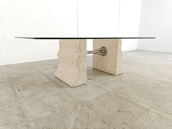 Image 1 of Vintage lime stone coffee table, 1990s