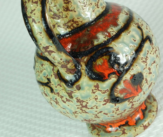 Image 1 of 1960's VASE u-keramik model 1809/18 exceptional glaze and colors