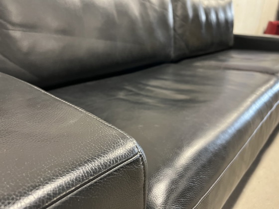 Image 1 of Rolf Benz 3 seater sofa black leather L225