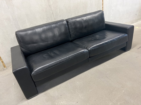 Image 1 of Rolf Benz 3 seater sofa black leather L225