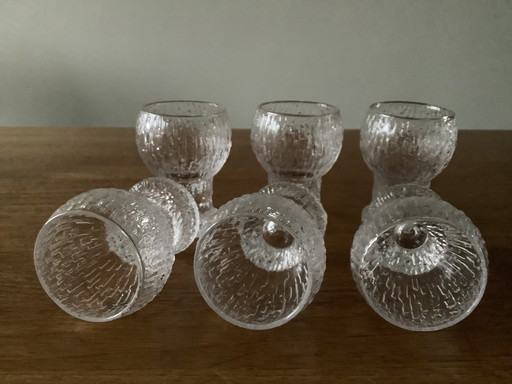 6x Ittala Paukku wine glasses