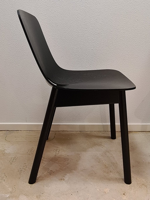 4x WOUD Mono Dining Chair Black Solid Oak