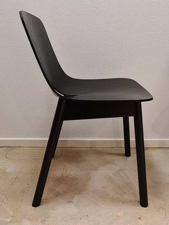 Image 1 of 4x WOUD Mono Dining Chair Black Solid Oak