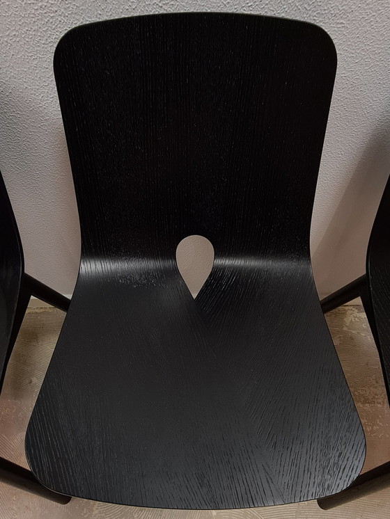 Image 1 of 4x WOUD Mono Dining Chair Black Solid Oak