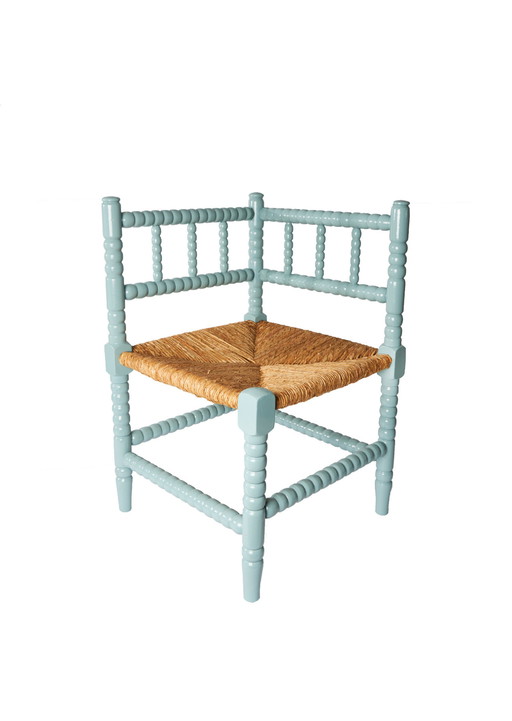 Bobbin corner chair blue