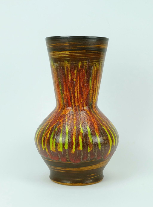 french 1970s ceramic vase st. clement model 9090 lava glaze