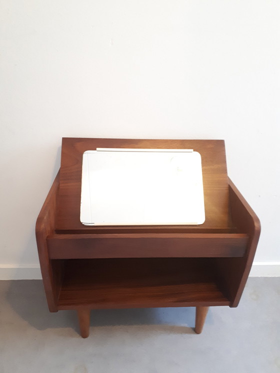 Image 1 of vintage bedside table with mirror