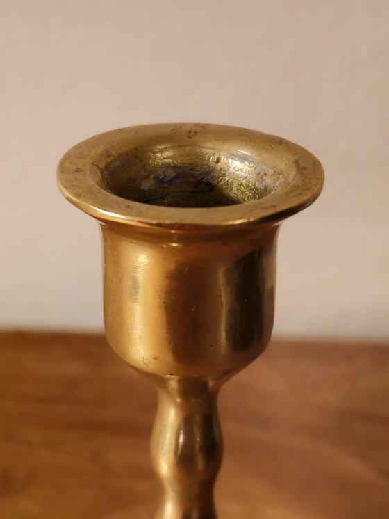 Image 1 of Vintage Messing Candlestick Candle Holder Sconce Copper Christmas