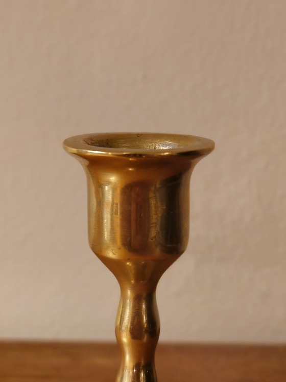 Image 1 of Vintage Messing Candlestick Candle Holder Sconce Copper Christmas