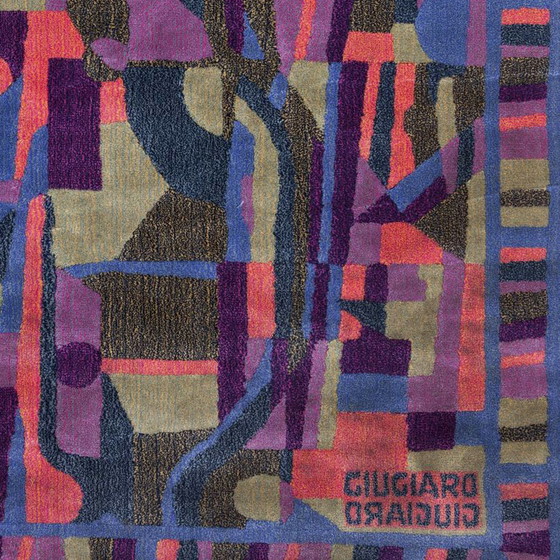 Image 1 of 1990 Magnifique tapis de Giorgetto Giugiaro pour Paracchi. Pure laine. Fabriqué en Italie