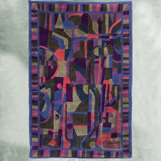 Image 1 of 1990s Gorgeous Rug by Giorgetto Giugiaro for Paracchi. Pure wool. Made in Italy