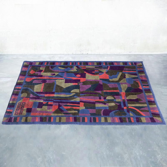 Image 1 of 1990s Gorgeous Rug by Giorgetto Giugiaro for Paracchi. Pure wool. Made in Italy