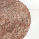 Table basse vintage en marbre rose/rouge avec chrome
